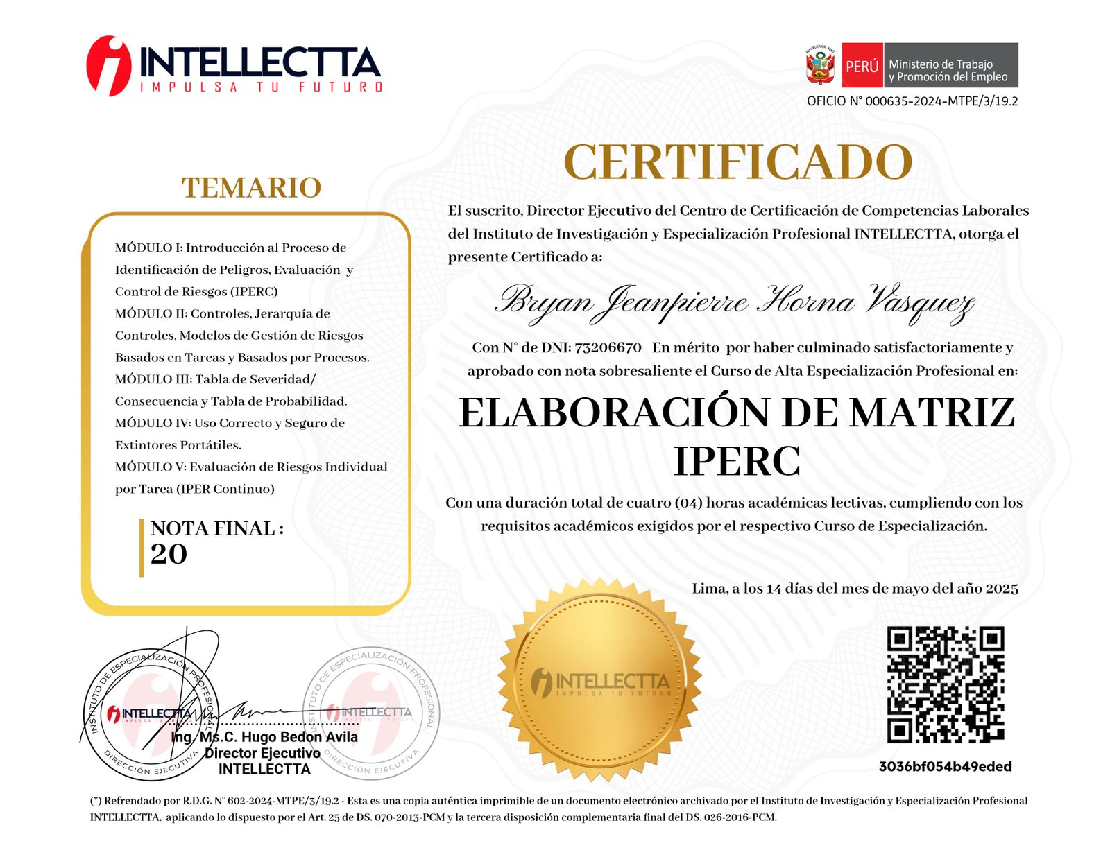 MATRIZ IPERC: Identificación de Peligros, Evaluación de Riesgos y Controles