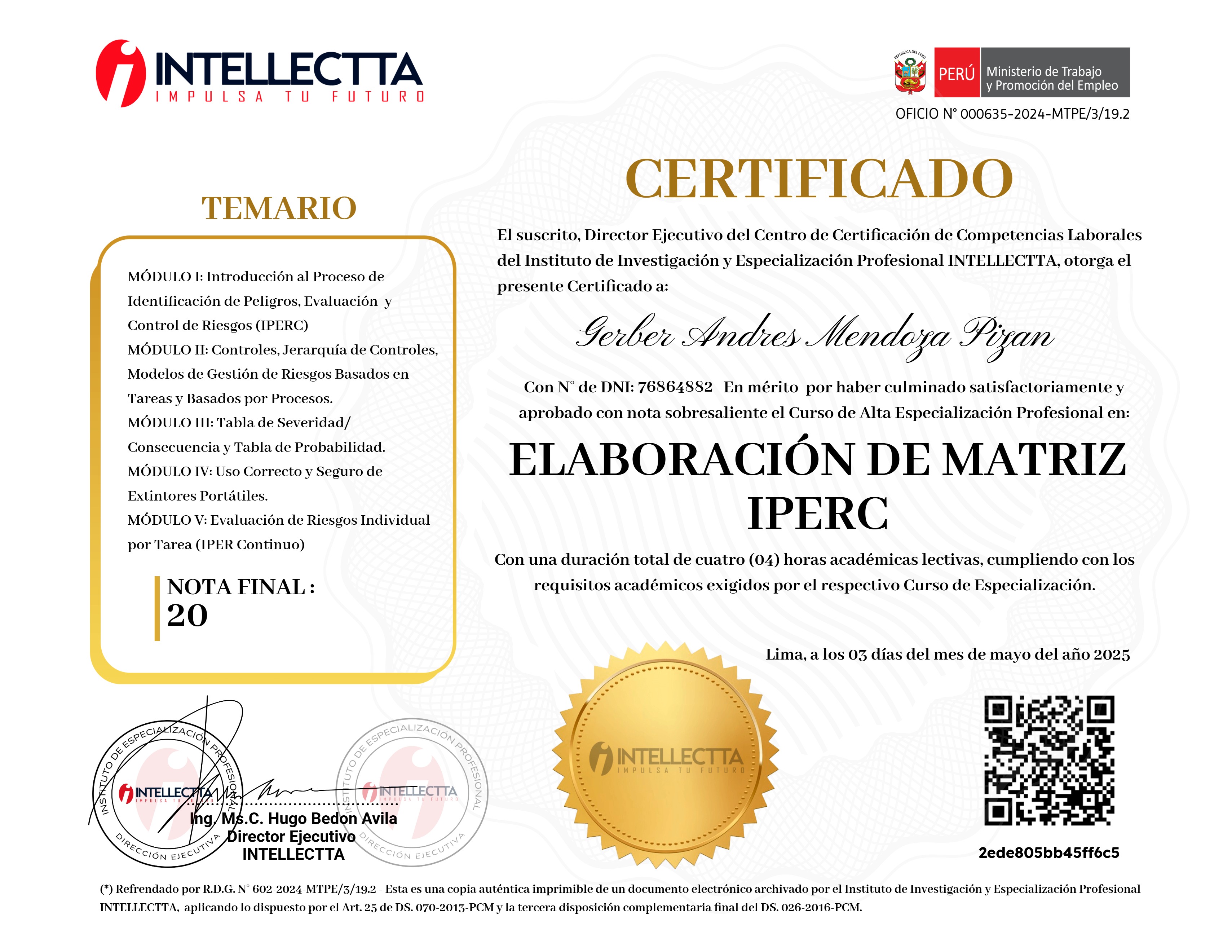 MATRIZ IPERC: Identificación de Peligros, Evaluación de Riesgos y Controles